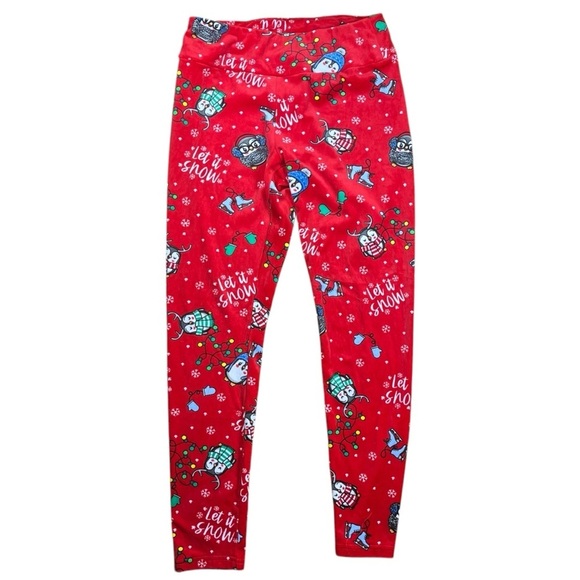 No Boundaries Juniors Christmas Velour Leggings - Picture 2 of 6